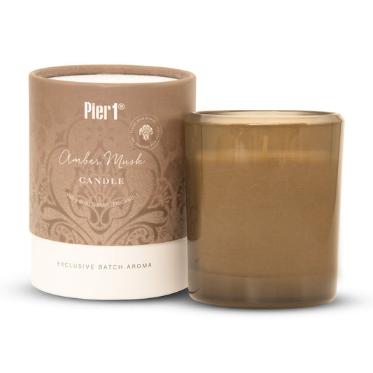 Pier 1 Amber Musk 8oz Boxed Soy Candle - Decor44