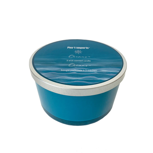 Pier 1 Oceans Filled 3-Wick Candle - Decor44