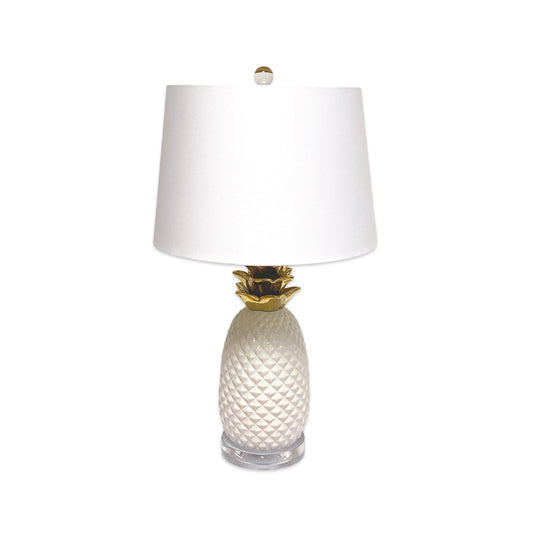 Pier 1 Pineapple White And Gold Ceramic Table Lamp - Decor44